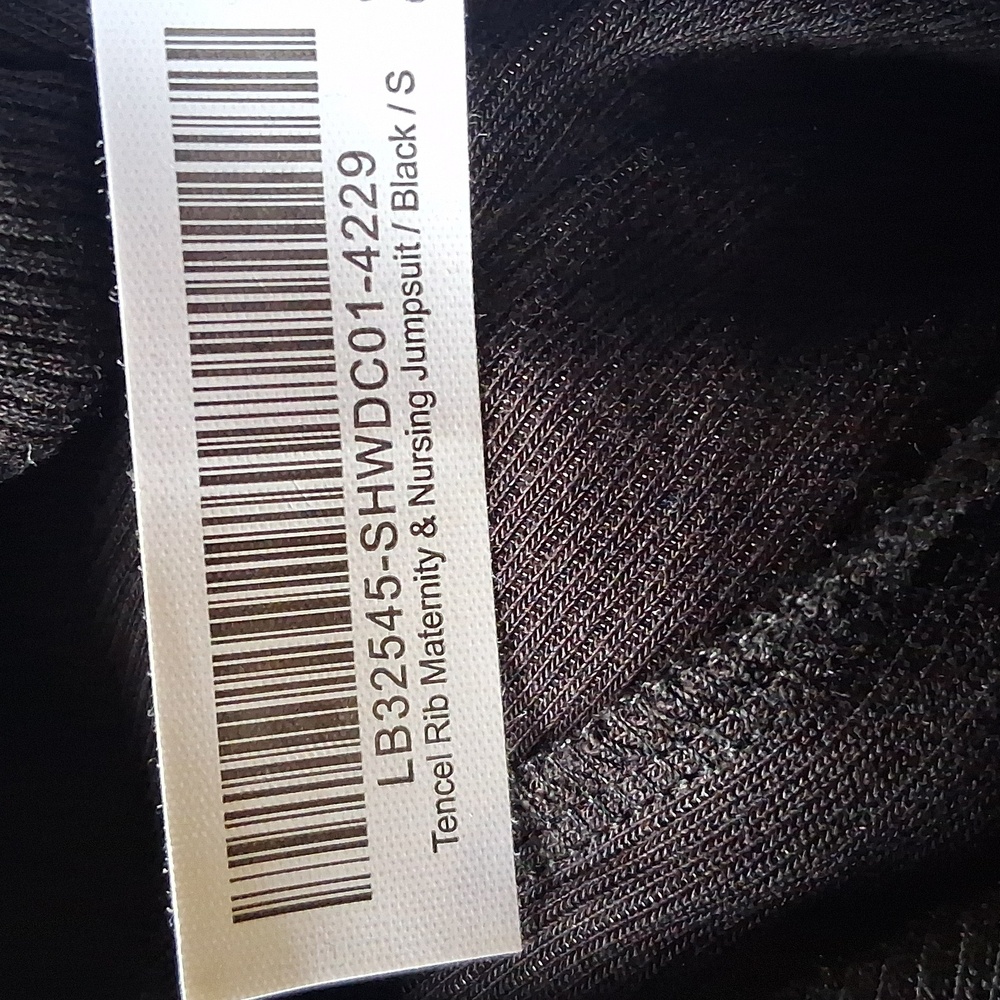 Quince Tencel Rib Maternity & Nursing Jumpsuit Black S - Picture 9 of 9